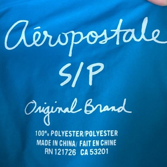 Aeropostale Womens Jacket Multicolor Block Hooded Windbreaker Zip Pockets Small - Picture 6 of 11